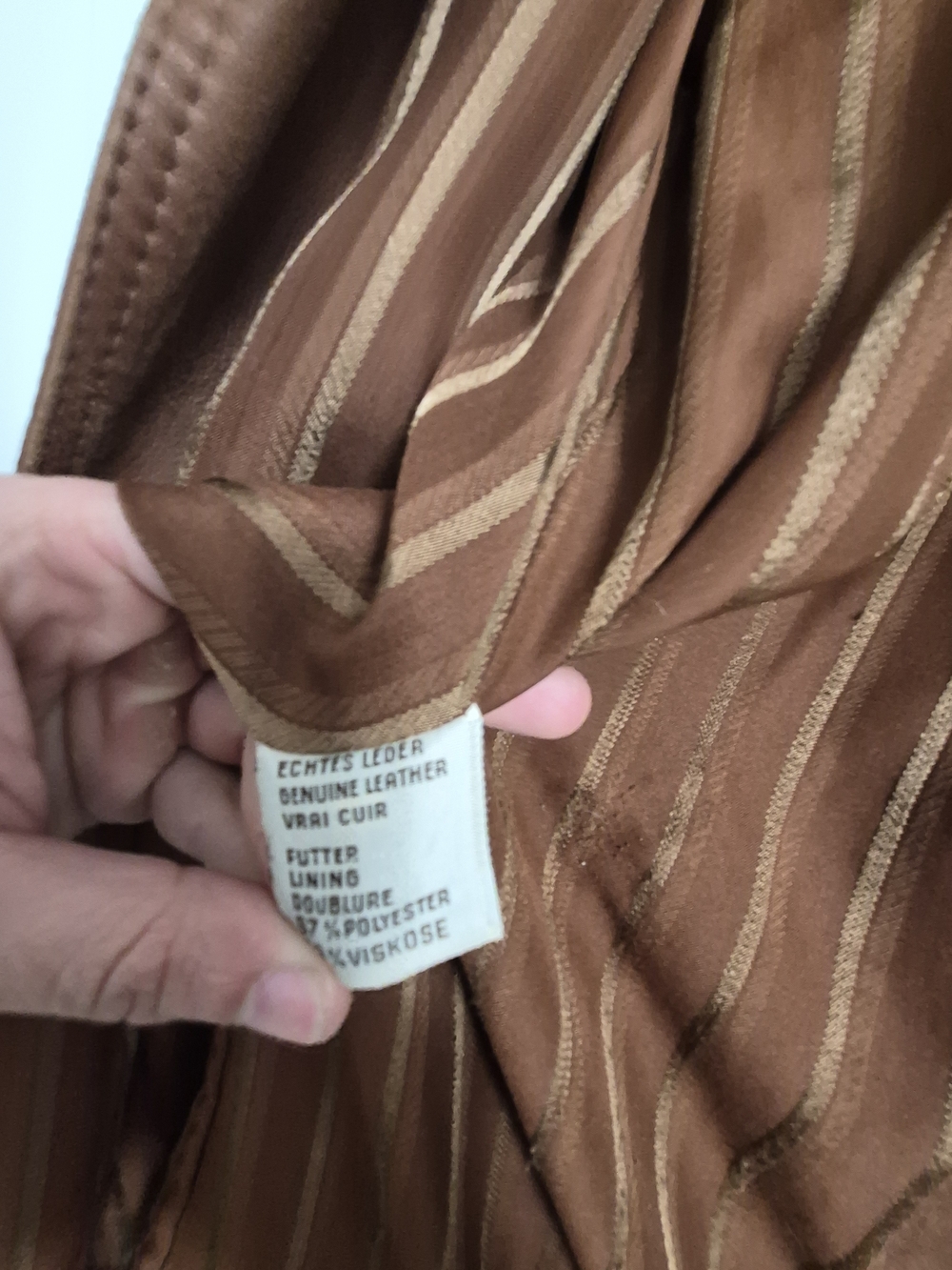 Vintage Brown Double-Breasted Leather Blazer - Picture 3 of 9